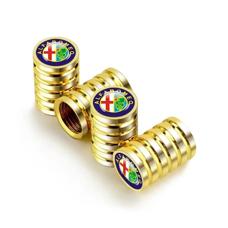 4 pezzi/set Tappi Valvole Pneumatici Ruote Auto Copertura Antipolvere Aria per Alfa Romeo Giulia 159 147 156 4C Stelvio Giulietta Mito Accessori rvcr43
