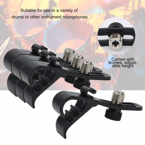 Shockproof Drum Clamps, 4-Piece Drum Mic Clips, Durable and Sturdy for Clubs and Homes