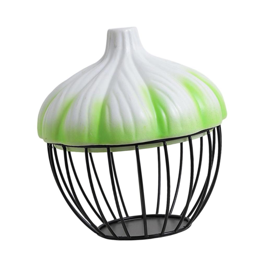 Garlic Storage Basket Ventilated Iron Food Storage Container Home Decoration for Kitchen Supplies