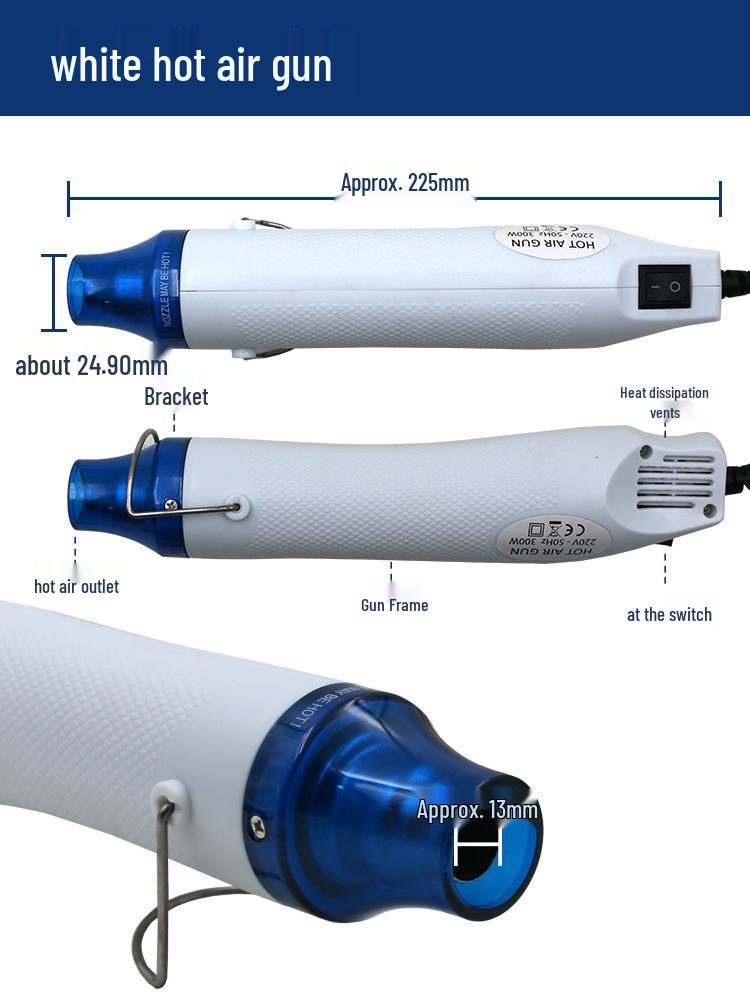 Heißluftpistole für DIY-Bastelarbeiten: Heißschrumpf, Polymer Clay, Gummi-Stempel & Embossing-Pulver – Kompatibel mit Haartrocknern.