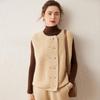 Women's Warm Cashmere Knit Vest: Autumn/Winter Embroidered Towel, Loose Batwing Sleeve, Versatile Round Neck Cardigan.