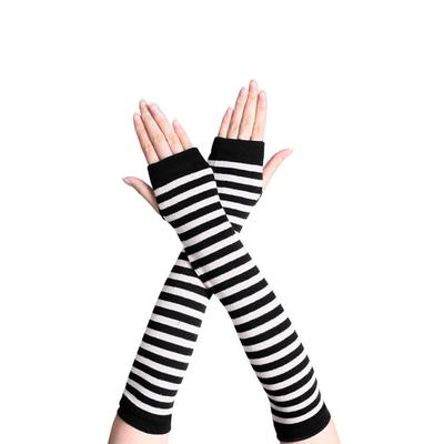 1 Pair Girl Fingerless Glove Simple Style Comfortable Knit Gloves Knitting Craft Girls Arm Covers Hand Cover for Outdoor Wearing