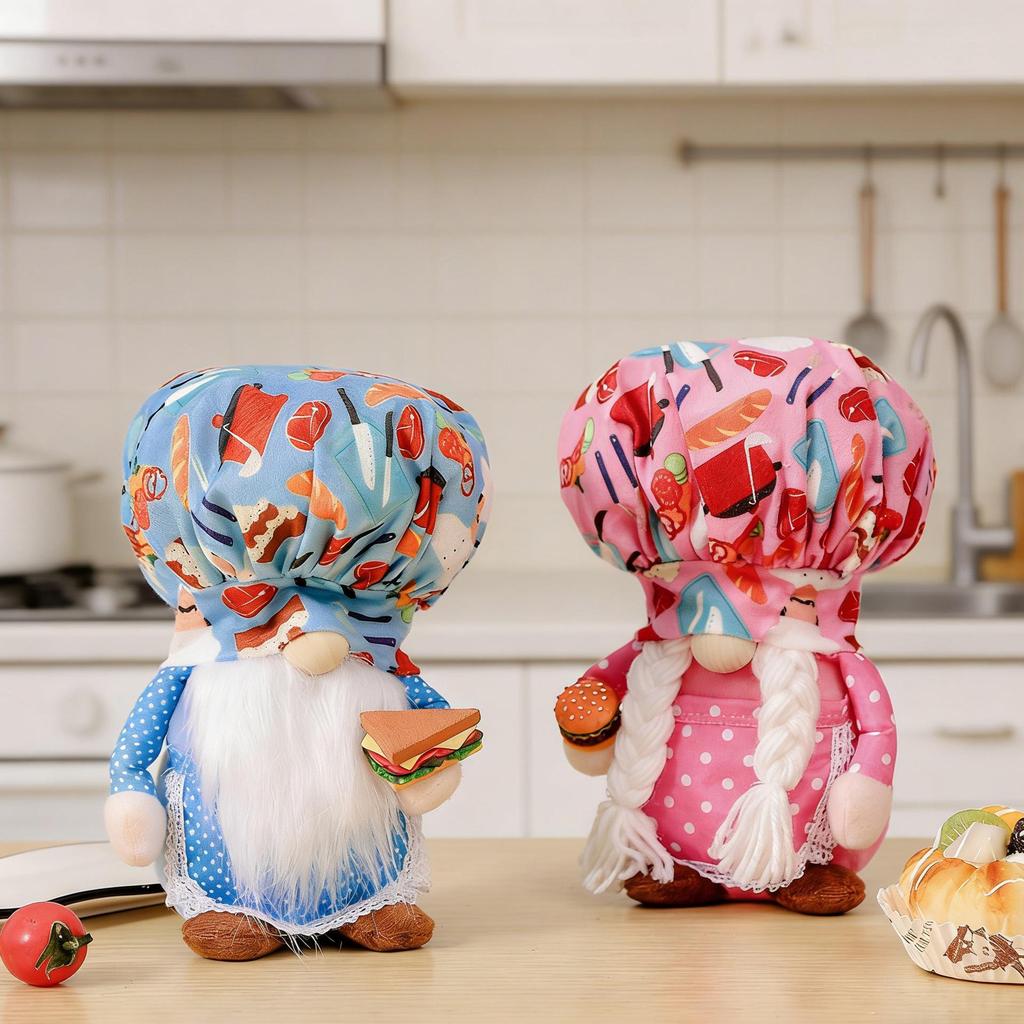 Gnome Chef Faceless Christmas Decoration Doll: European Sandwich Burger Figurine, Thanksgiving Gift