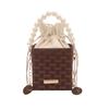Premium Sense Small Bag Women's 2025 New Pumping Belt Bucket Bag Women's Leisure Chain Bag Beaded Shoulder Messenger Bag