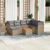 VidaXL Garden Lounge Set with Cushions 8 Pcs Beige Braided Resin 3223763