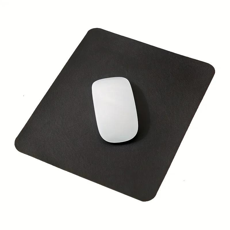 Solid Color Simple Leather Mouse Pad Anti-Slip Base Smooth Surface Portable Mat for Laptop PC Office Home Desk Decoration