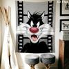 Sylvester the Cat Wall Tapestry Aesthetic Wall Hanging Printed Fabric Blanket Decorative Tapestries for Bedroom Living Room Home Decor