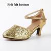 Women's Adult Dancing Shoes Medium Heeled Spring and Summer High Heeled Non-Wearable Comfortable Cotillion Shoes