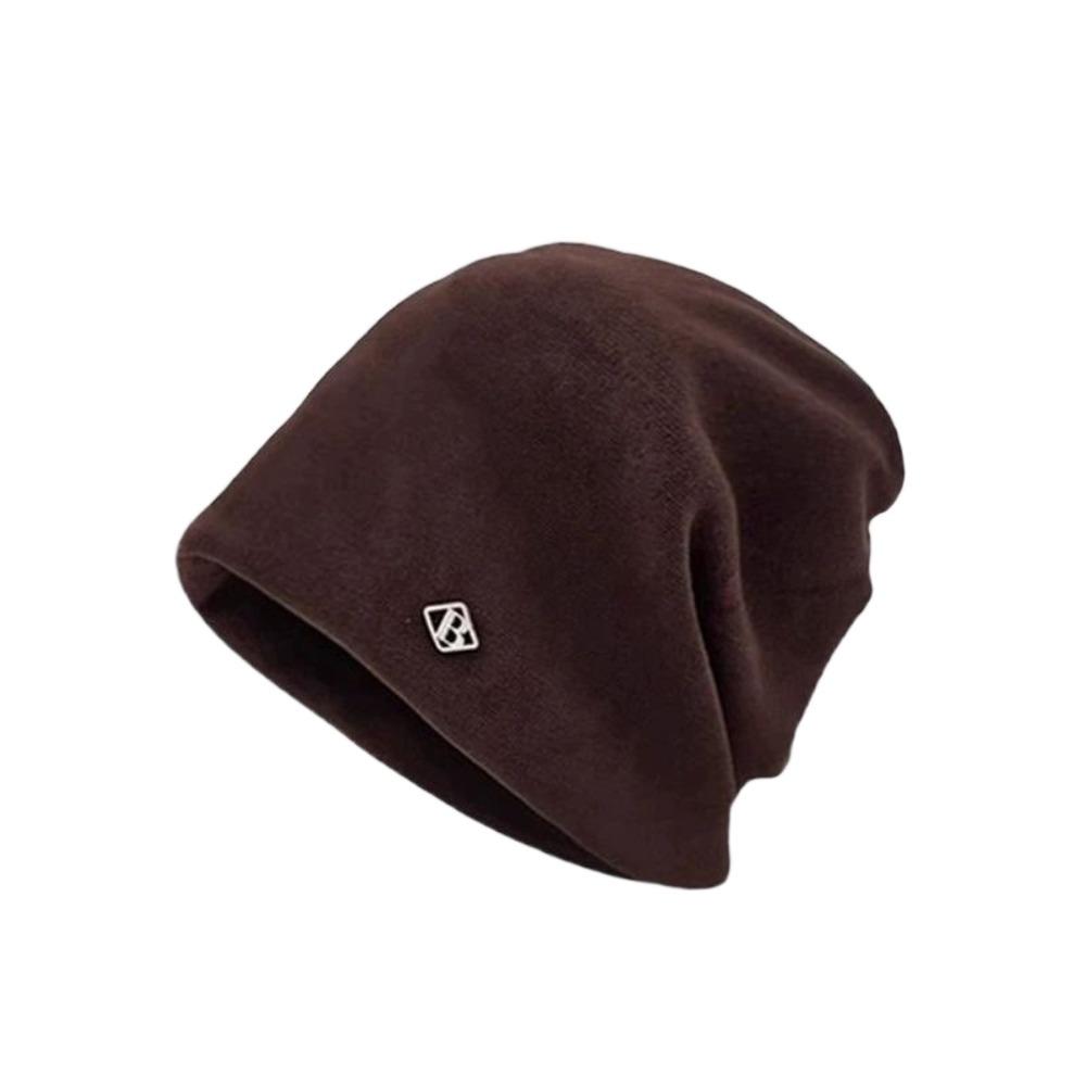 

Warm Autumn Winter Hat Short Brim Bonnet Casual Beanies Women кавовий