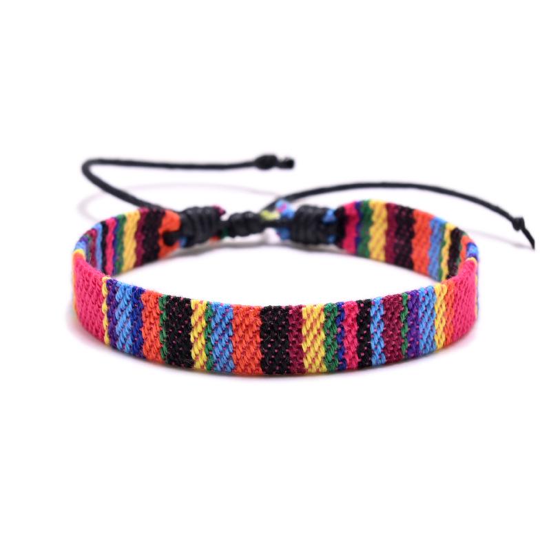 Ethnic Style Multicolor Handwoven Cotton & Linen Bracelet