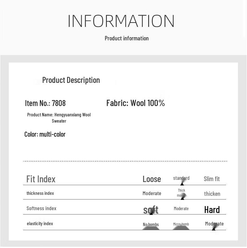 Hengyuanxiang Men's 100% Pure Wool Thickened Polo Collar Sweater