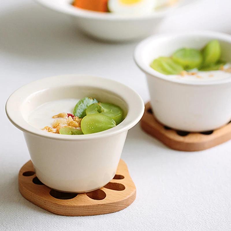 3 Stück Holz-Untersetzer Tassenunterlage Teetassen-Untersetzer-Set Heißgetränke-Untersetzer für Tassen Couchtisch-Platzset Küchenzubehör