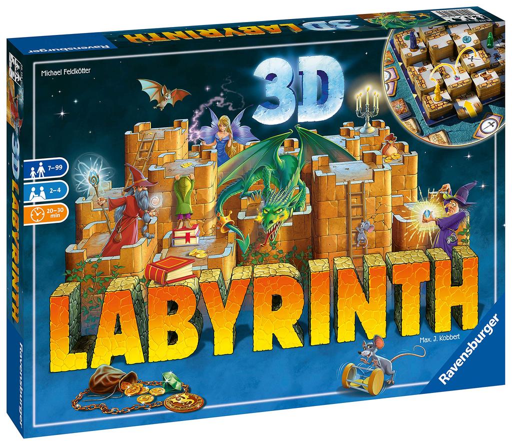 Ravensburger 3D Labyrinth Game Analog For Ages 7 and 26831 3 [Board Game] 2-4 Players, Up,