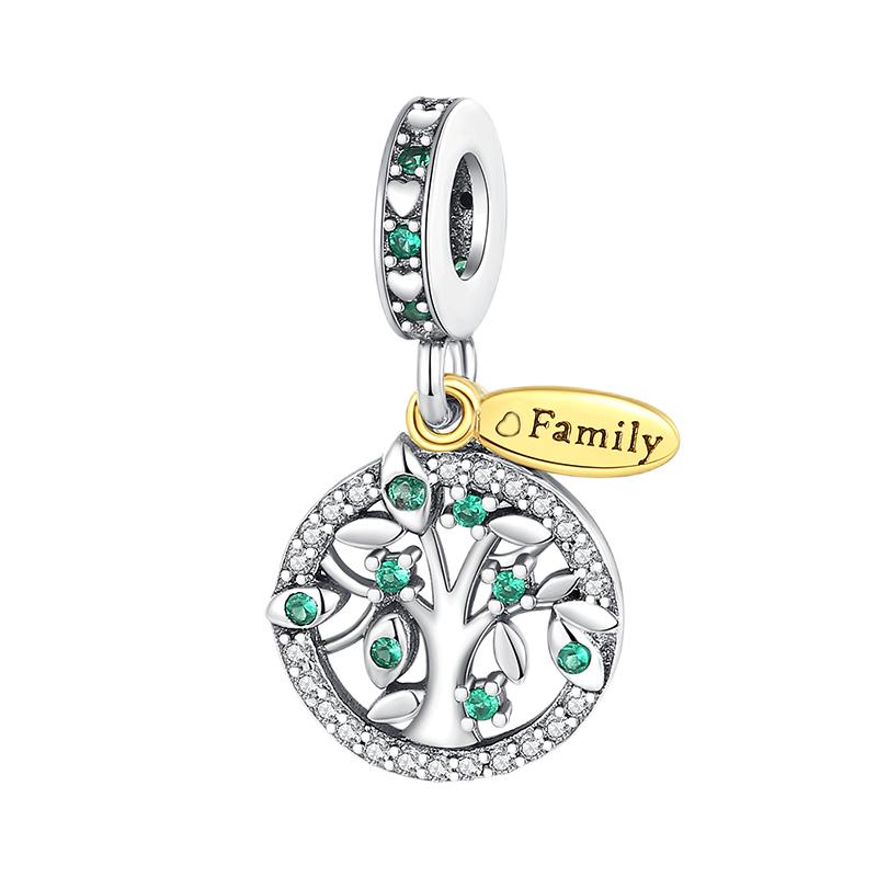Grüne Farbe Charms Fit Armbänder 925 Silber Avocado Klee Perle Kaktus Chamäleon Zirkon DIY Schmuck Charme
