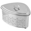 Takekoshi Triangular Corner with Lid, Antibacterial Stainless Steel, CK-114S