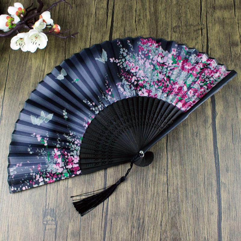 Vintage Style Silk Chinese Folding Fan Japanese Pattern Art Craft Gift Home Decoration Ornaments party Dance Hand Fan gift