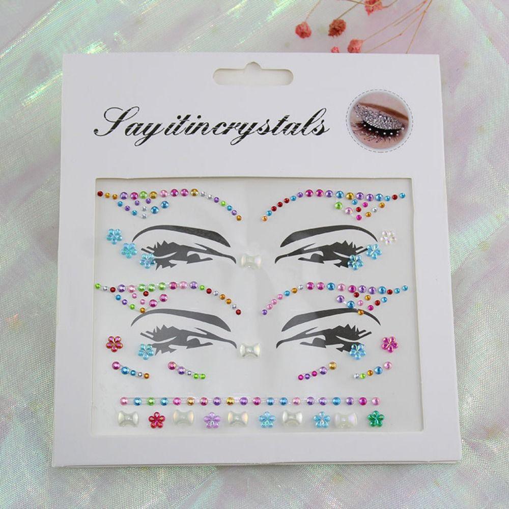 Fashion Gems Rhinestones Sticker Disposable Temporary Tattoo Sticker Face Jewels