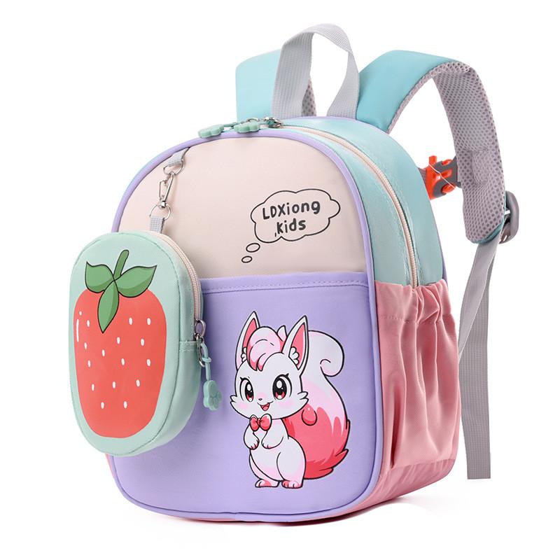 Trendy Kids Backpack With Air Cushion Straps Charming Patchwork Backpack For School Outings
