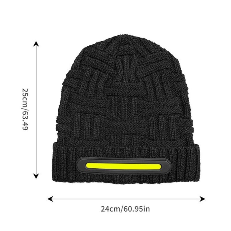 High Visibility LED Music Hat with Connectable Music Headphone Rechargeable Cap for Night Activity Safety Winter Warmth