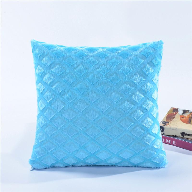 43x43cm Weiche Plüsch Quadratische Kissenhülle Uni Farbe Dekoration für Zuhause Wohnzimmer Sofa Stuhl Sitz