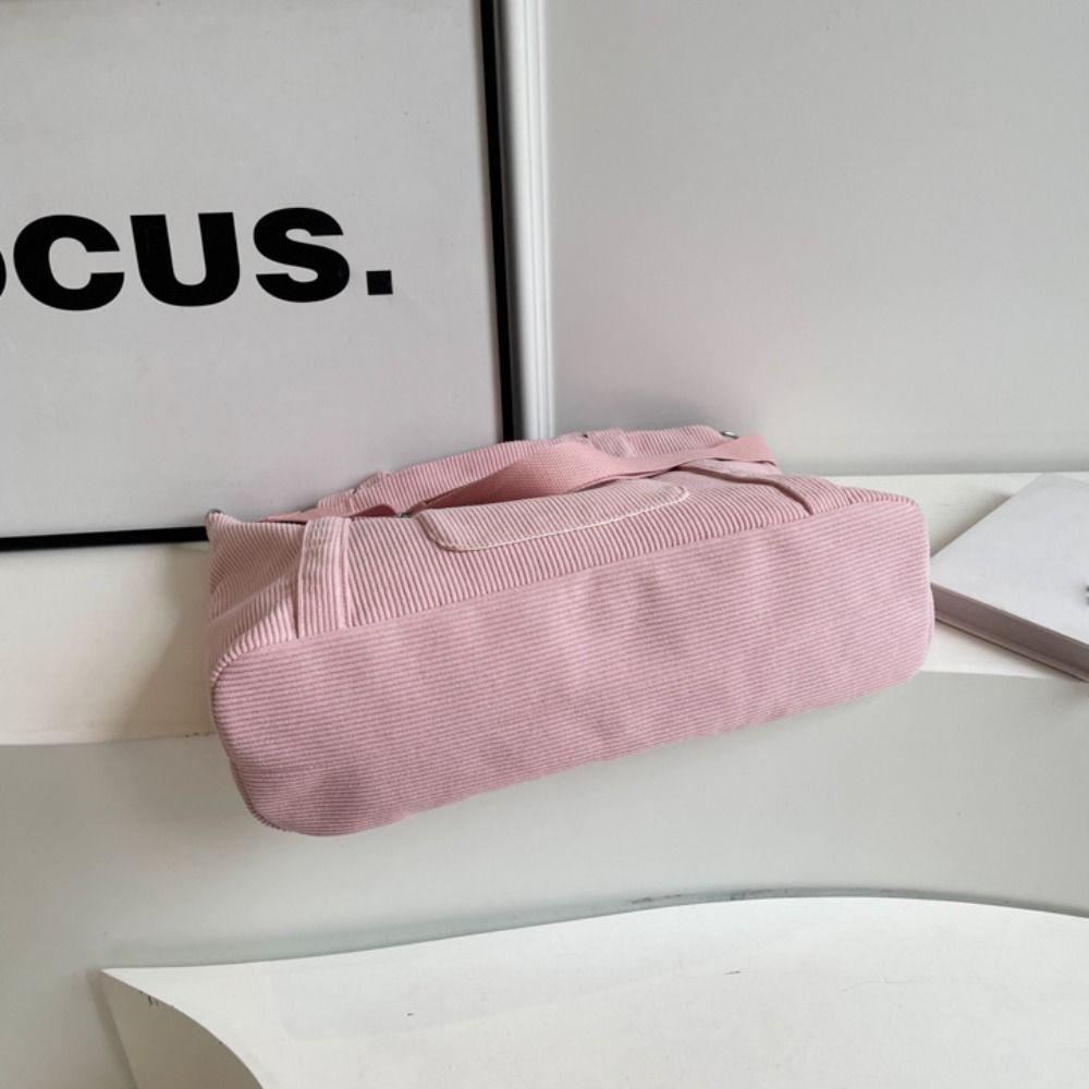 Large Capacity Canvas Tote Bag Casual Crossbody Bag Casual Corduroy Shoulder Bag  Women