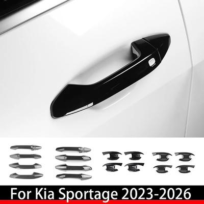 LHD/RHD Für Kia Sportage NQ5 -2026 Schwarze Außentürgriffabdeckung aus Kohlefaser, Innen Türschalenverkleidung, Äußeres Zubehör