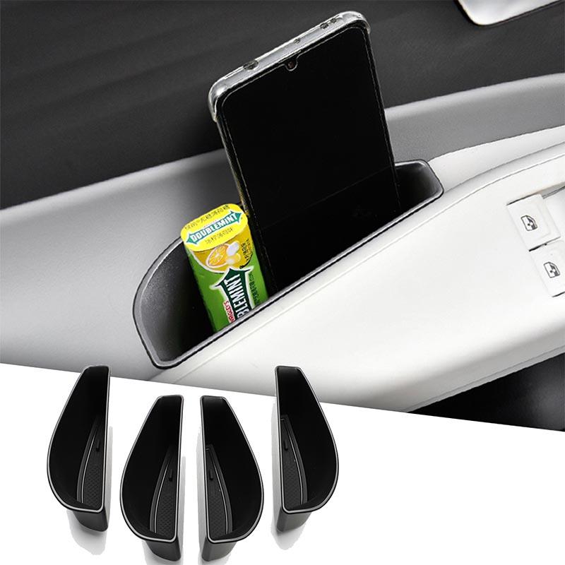 Organizator cu mâner interior al ușii auto ABS negru, tavă pentru cutie de depozitare pentru Volkswagen VW ID4 ID.4 Crozz Auto Interior