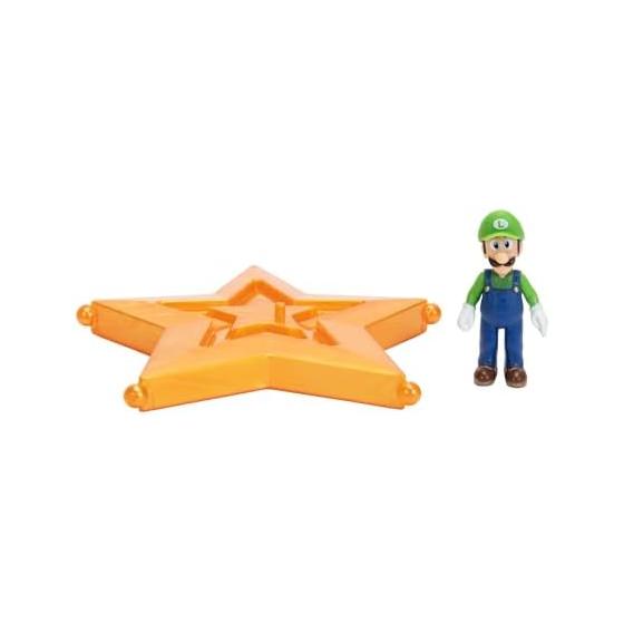 Sanei Boeki The Super Mario Galaxy Movie Mini Figure Luigi TSM2-07 with 3-Point Articulation and Star-Shaped Base