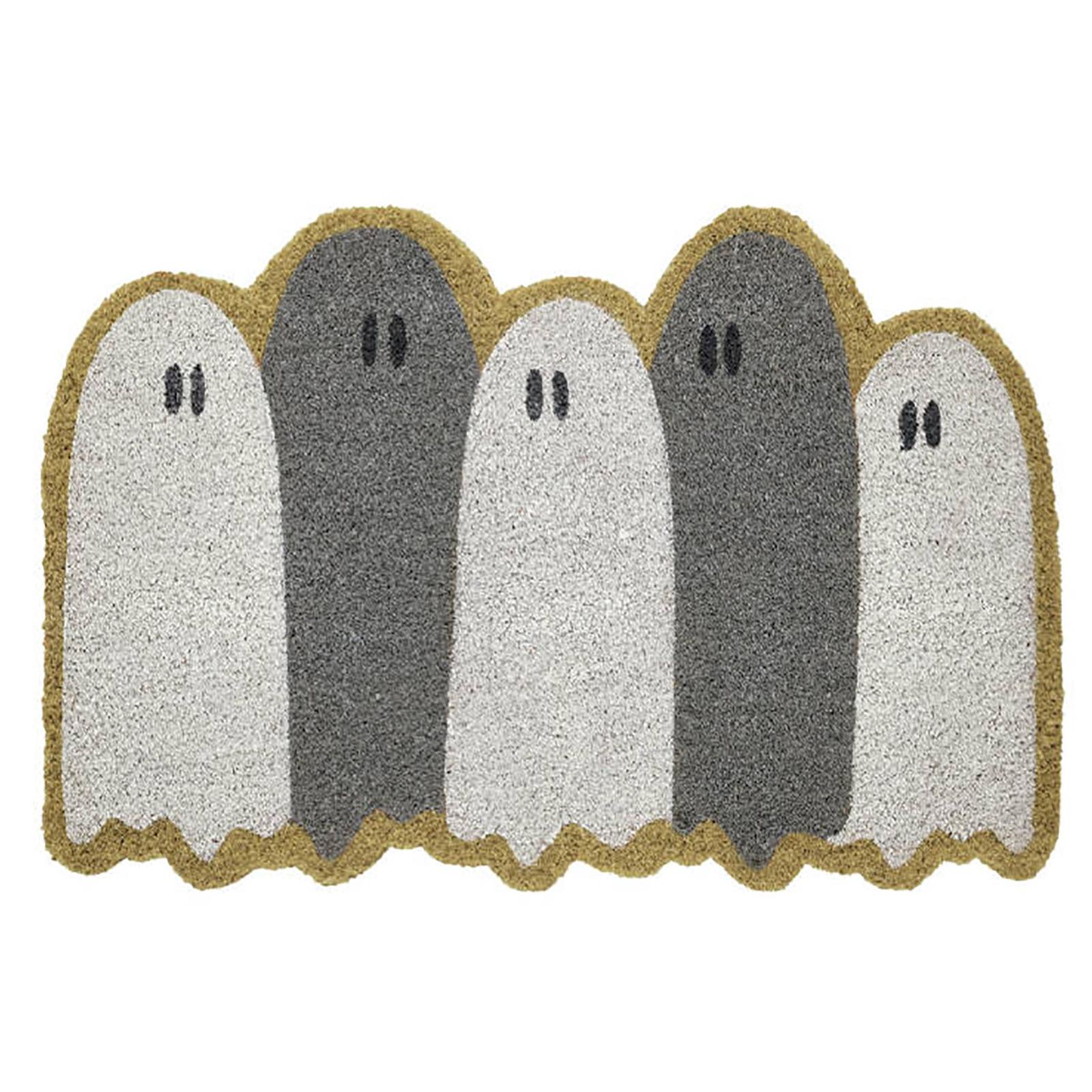 

My Texas House Grey/White Ghosts Halloween Outdoor Coir Doormat, 18inx 30in One Size