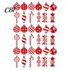 Seasonal Tree Ornament Set 12/24/36 Pcs Wooden Candy Cane Christmas Ornaments, Hanging Lollipop Ball Decor, Double-Sided Indoor Holiday Party Supplies
