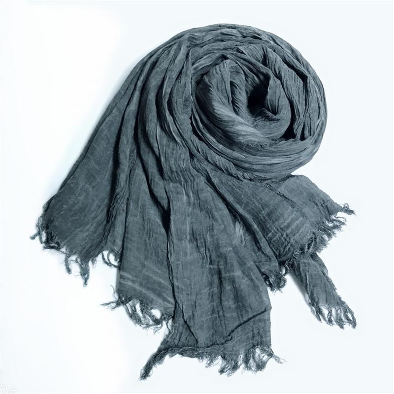 Japanese Style Unisex Cotton Linen Scarf Tie-Dyed Autumn Winter Men Scarves Wraps Korean Fashion Men'S Bufandas Male Accessories
