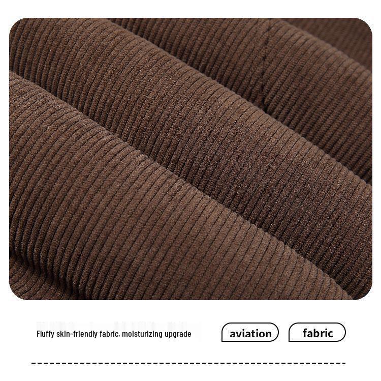 Corduroy Women's Plus Size Cotton Pants for Winter/Autumn, Thickened with Velvet, Ideal for Middle-Aged and Elderly.