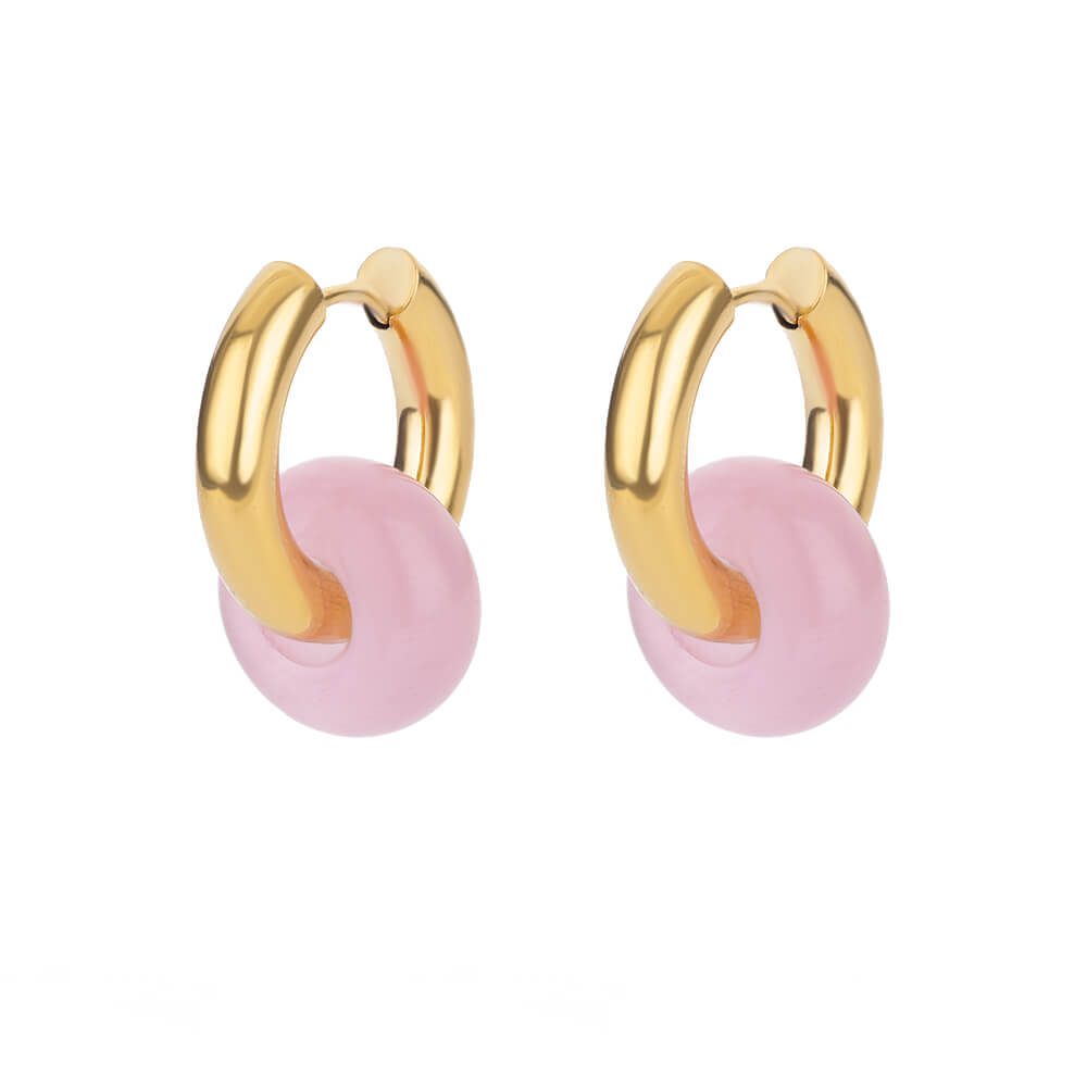 Kolorowe Kolczyki Koła z Kamienia Naturalnego Dla Kobiet Stal Nierdzewna Opal Okrągłe Geometryczne Kolczyki Wiszące Moda Biżuteria Boho Prezenty