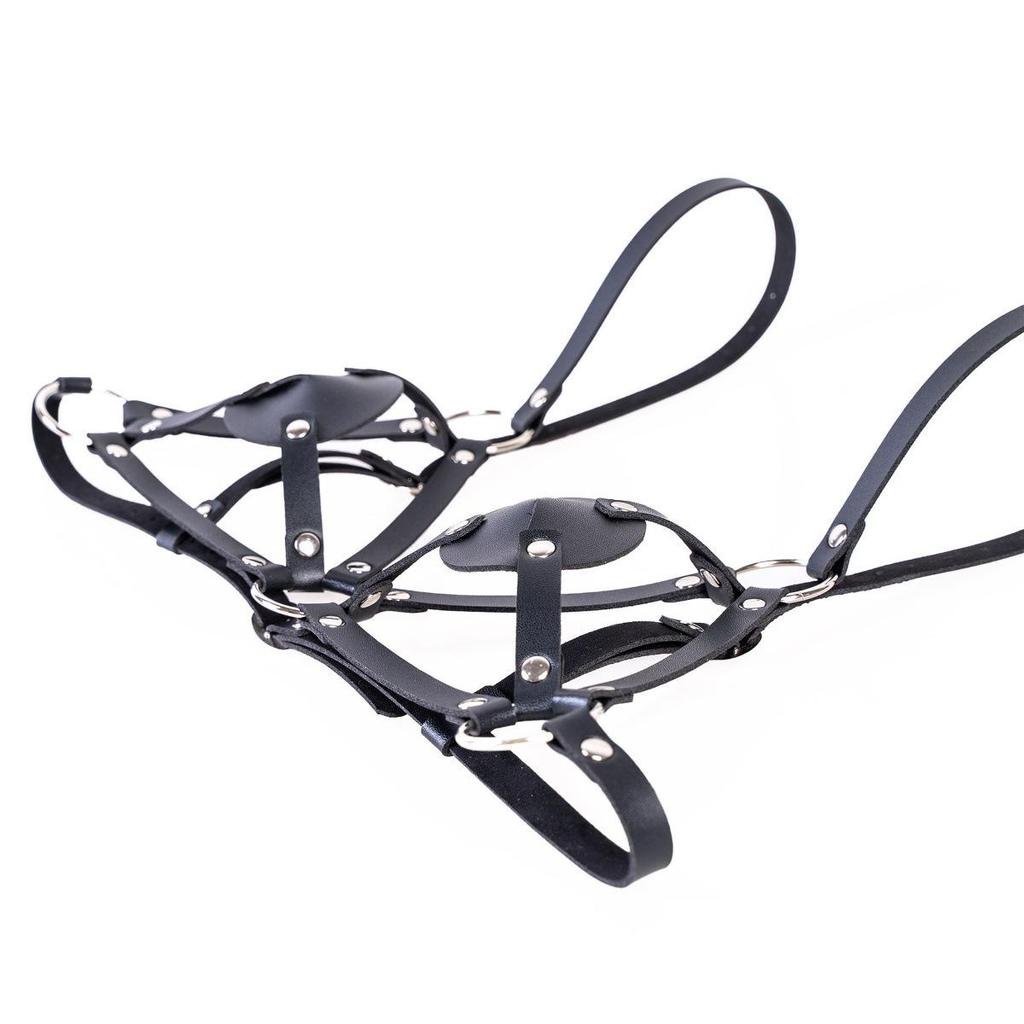 Leather Chest Wrap Revealing Top - Intimate SM Queen Outfit for Training & K9 Play