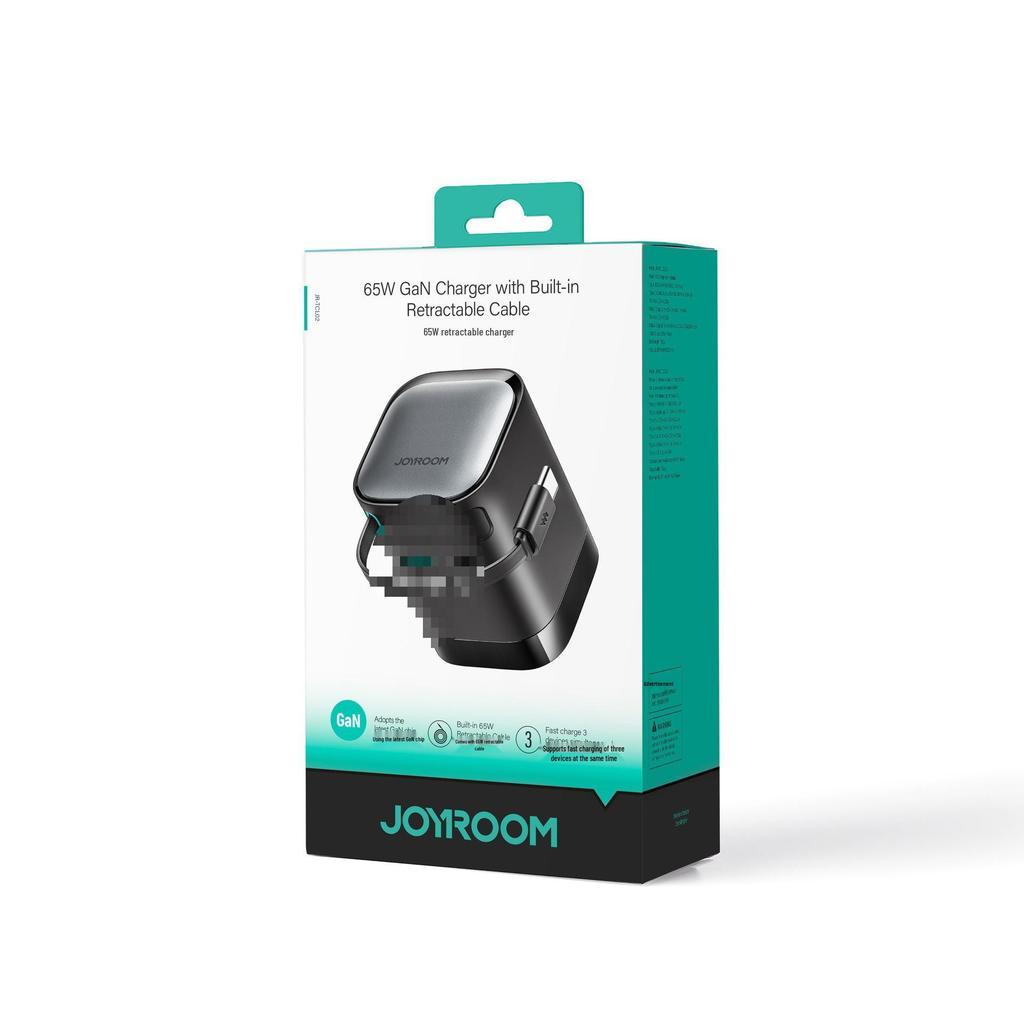 65W Retractable Type-C Charger with Built-in Cable - EU Standard