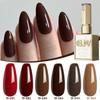 Cappuccino Caramel Burgundy Gel Polish 2025 - Popular UV Gel Nail Salon Color