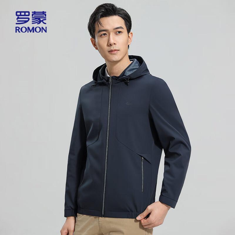 Romon Men's Hooded Business Casual Jacket