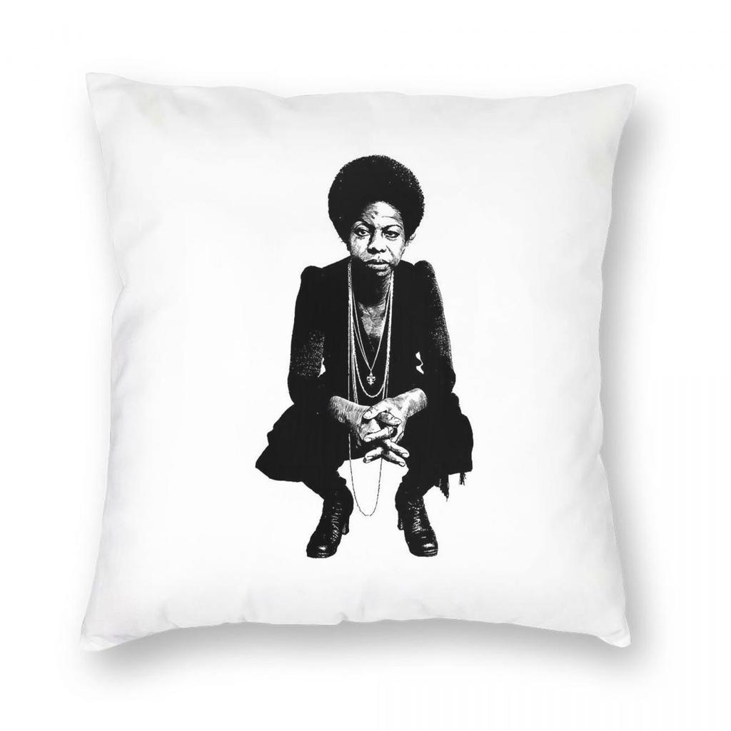 Nina Simone Jazz Square Pillowcase Polyester Linen Velvet Creative Zip Decorative Throw Pillow Case Home Cushion Cover