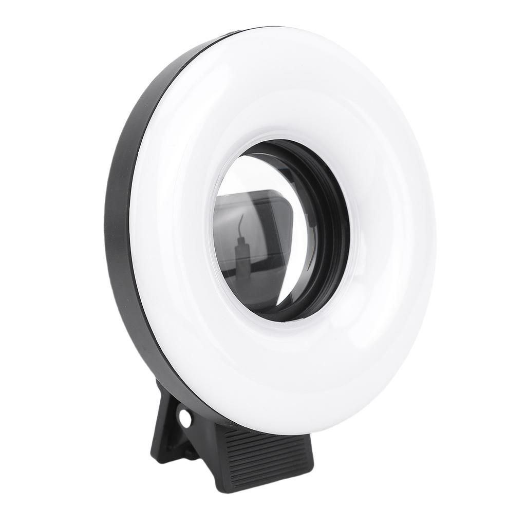 15X Macro Lens with LED Ring Light 3000K 6500K Fill Light for Smartphone Photography Vlog Close Up Photos Video