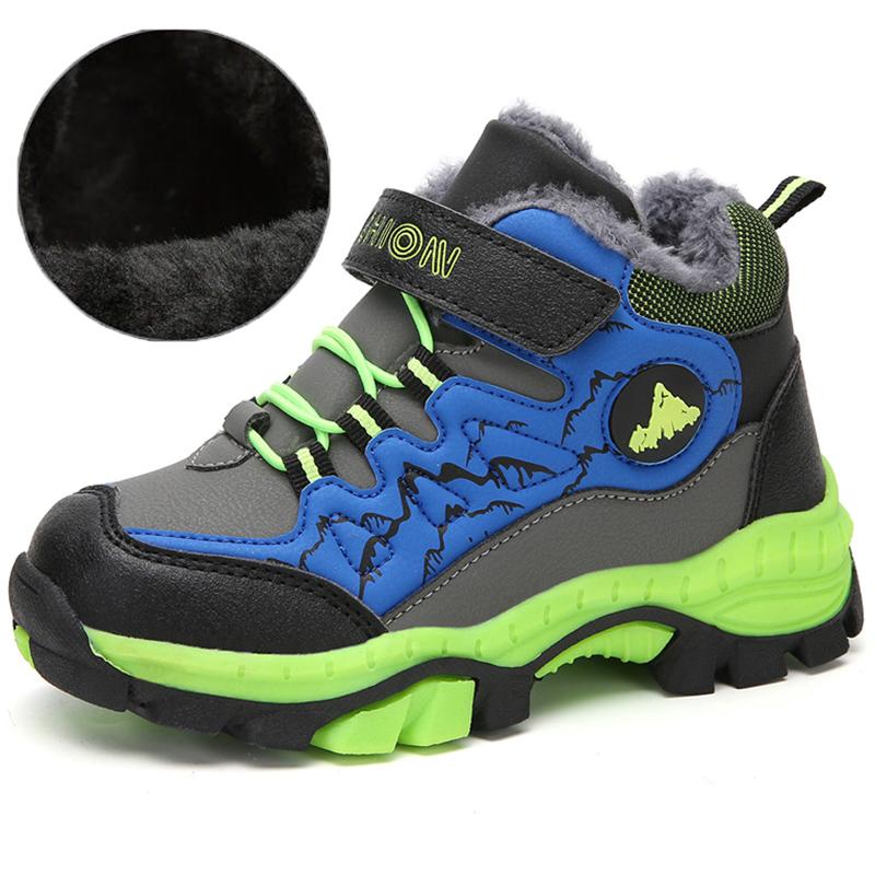 418 Nonslip Youth Years Old Waterproof Hightop Plus Velvet Snow Boots Fashion Childrens Winter Boots