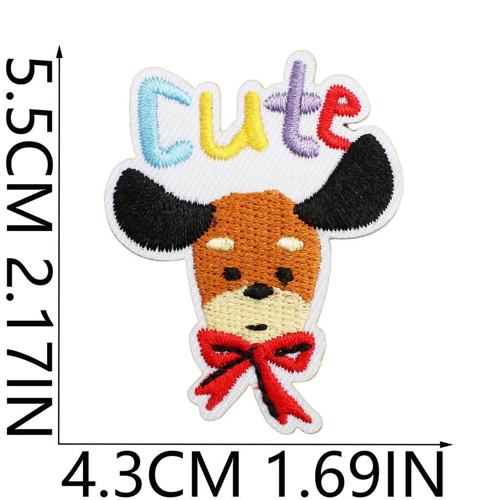 Korean Cute Dachshund Dog Embroidery Cloth Sticker Diy Bag Dress Up Puppy Patch Sticker Computer Embroidery Zhang Zai Ironing