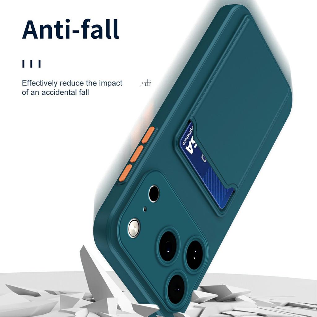 Pro iPhone 17 Pro Pouzdro Flexibilní TPU Kryt na telefon se zadní kapsou na karty