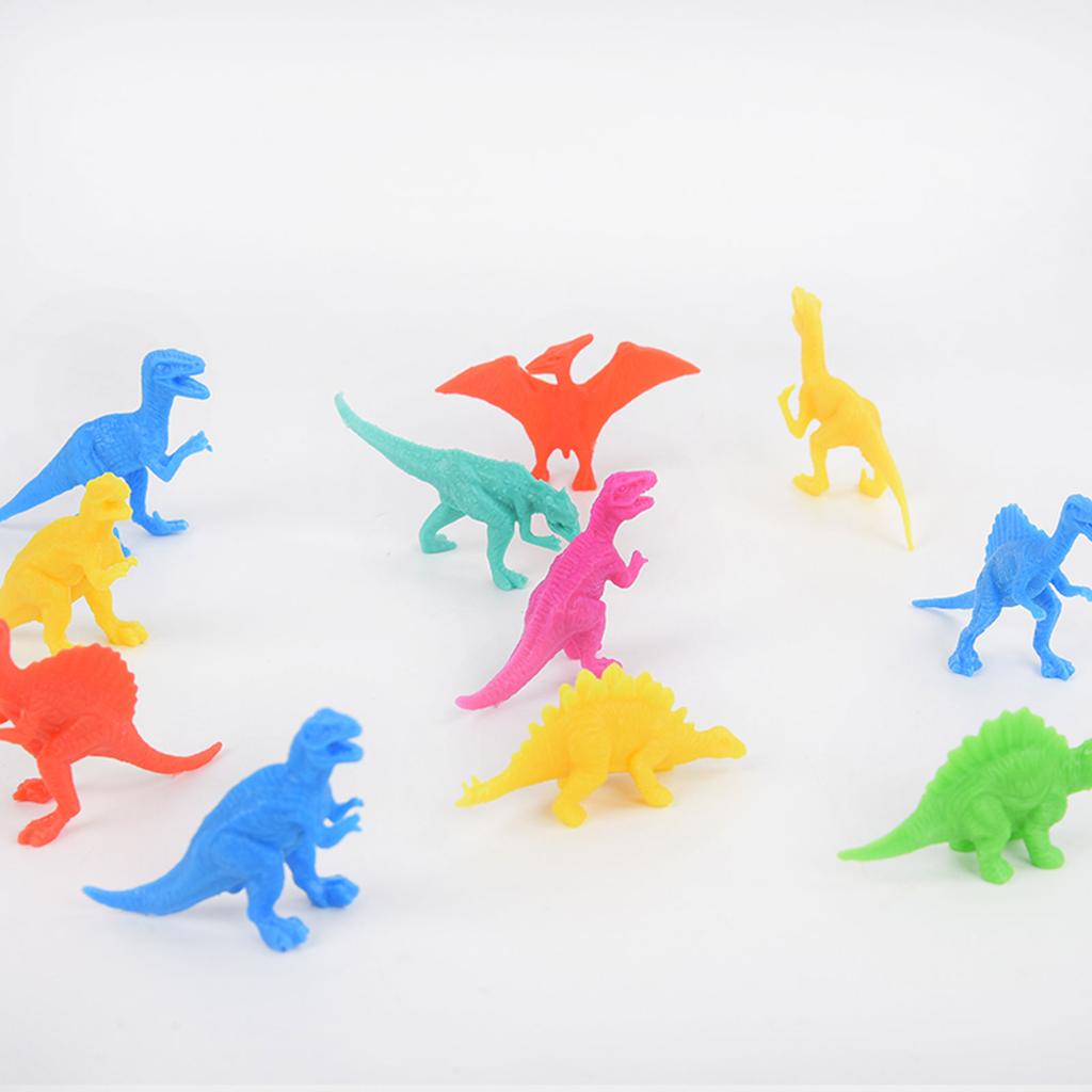 Plastic Colorful Dinosaur Mini Dinosaur Toy Children'S Zoo Model Male and Female Education Cognitive Dinosaur
