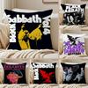 B-Black Sabbath Band Pillow Case Anti-dustmite Pillowcase Invisible Zipper Silky Short Plush Sofa Cushion Cover