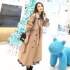 Fashion Windbreakers Double Breasted Long Trench Coats Casual with Belt Korean Jackets Loose Women