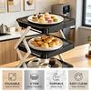 Plate Storage Rack Three-Tier Foldable Kitchen Organizer with Open Access Design Space-Saving Collapsible Food Display Rack for Parties And Buffets