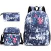 Printed Schoolbag Three-Piece Set, Primary And Secondary School Schoolbag, Backpack, Shoulder Bag, Pencil Bag.