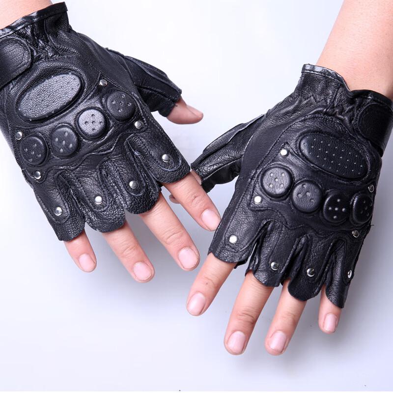 Men's Leather Half-Finger Gloves