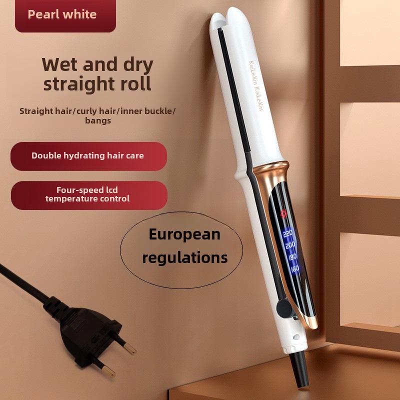 Dual-Purpose Ceramic Hair Straightener & Curling Iron: Safe for Hair, Ideal for Straightening and Styling Bangs