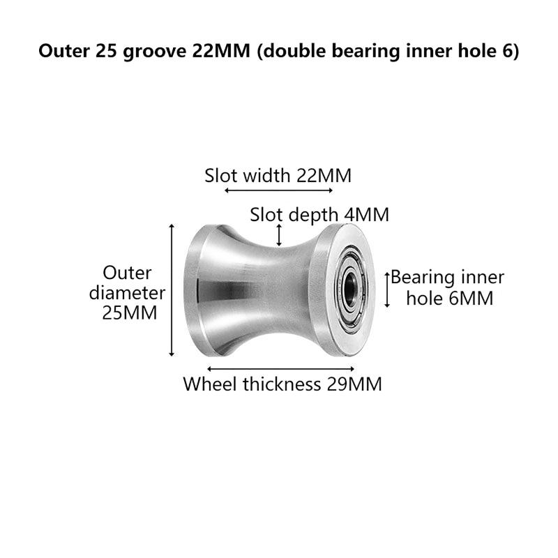 304  U Groove Bearing Wheel Smooth Pulley Roller for Cable Guide Track Sliding Door Wardrobe